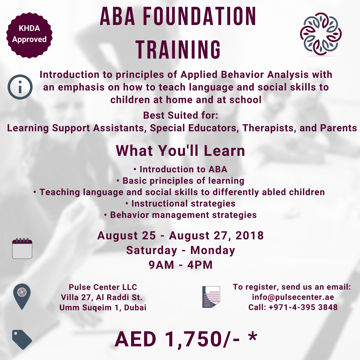 ABA Foundation Training - KHDA approved